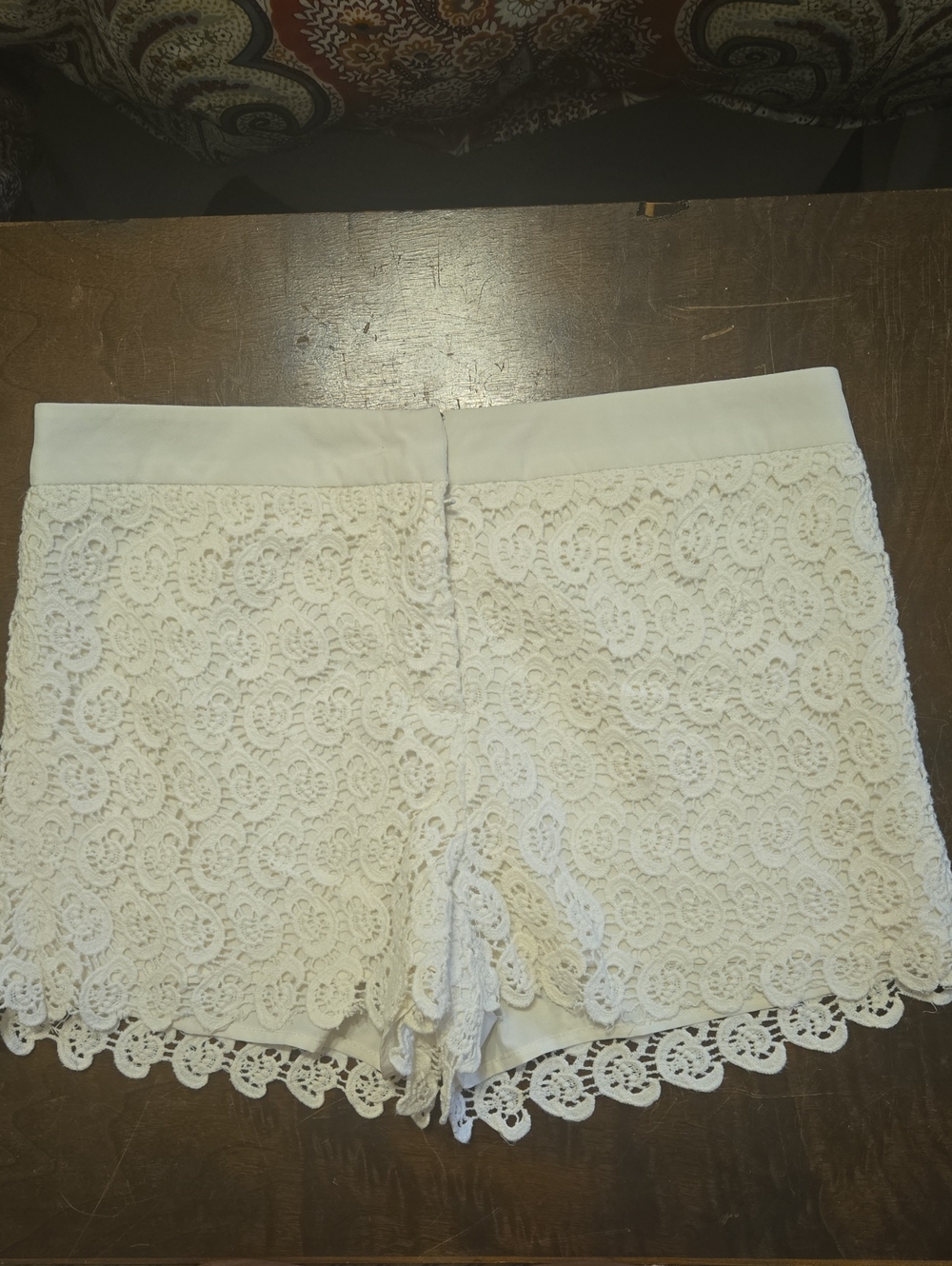 Esley White Crochet Lace Skort Shorts